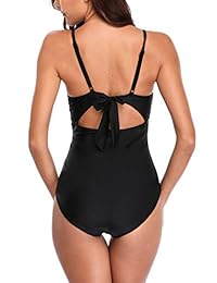 Bañador de una pieza para dama con nudo de cintura alta