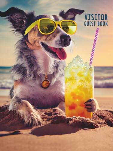 Guest Book: 8.5in x 8.5 in | 100 Pages | Our Dog Friendly Guest Book With Quote…