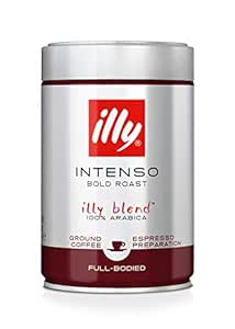 illy Intenso Ground Espresso Coffee, Dark Roast, 8.8 oz
