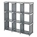 SONGMICS 9-Cube DIY Storage Shelves, Open Bookshelf, Closet Organizer Rack, Non-Woven Fabric Cabinet, Gray ULSN45GY