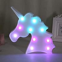 QC Life Colorful Unicorn LED Light Night Lights Lamp Wall Decoration Decorative Sign for Party/Wedding/Kid Birthday Party/Holiday Celebrations