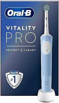 Vitality Pro Elektrische Zahnbürste, Blau, 1 Bürste zur 2D-Reinigung, entfernt Plaque, 3 Putzmodi, Timer, wiederaufladbar