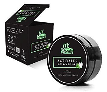 Natural Activated Charcoal Teeth Whitening, New Formula Natural Powder Black Powder Organic Toothpaste More Effective -Mint Flavor-With Gift Free 4 Teeth Whitening Strips by OK-Beauty