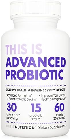 Advanced Probiotic - 15 Probiotic Strains and 30 Billion CFUs Per Serving from This Is Nutrition - Probiotics for Women and Men to Improve Digestive Health and Immune System Support