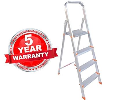 Plutomax 3 Step Ladder For Home Use | Aluminium | Ultra Stable | Folding Ladder | Ladder Stool | Ladder Shelf