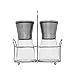 COSCOV Salt and Pepper Grinder Set with Matching Stand & Olive Oil Sprayer Premium Stainless Steel Salt and Pepper Shakers - 5 Grade Adjustable Ceramic Rotor - Brushed Salt and Pepper Mill Pair - 6 Oz