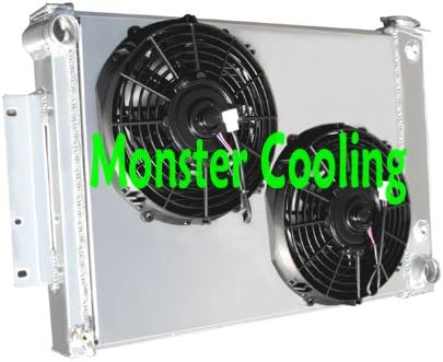 Aluminum Shroud &amp; Dual 14" Fans And 4 Row Radiator for 1968-1972 Chevelle, Malibu, El Camino, Part Number 161FS