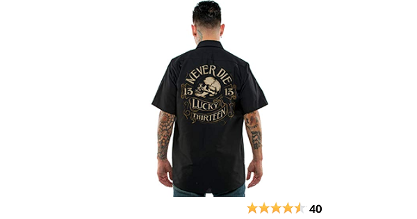 Lucky 13 Never Die Work Shirt at Amazon 