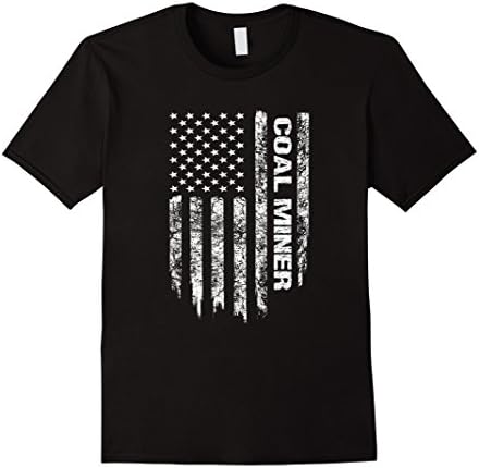 Mens Coal Miner Shirt - American Flag Proud Coal Miner Tee Medium Black