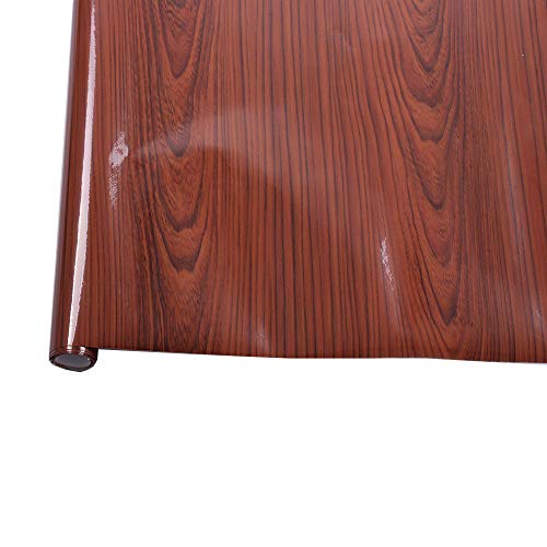 HOHOFILM 48"x393" Gloss Wood Grain Textured Vinyl Wrap Decal Sticker Air Bubble Release Adhesive Interior Wrap Film for Car &Furniture - Thumbnail 2