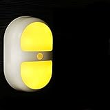 LED Night Light With Sensor, Smart Nightlight for Kids Baby Room, Battery Powered, Wall Path Light Perfect for Bathrooms, Basement, Hallway, Laundry Room, Stairwells, Path, Closets -Eye-Care Warm Yellow Light