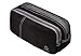 Big Black Pencil Case Pouch Bag with Two Compartments for Adults Teen Girls Boys Kids Women Men