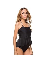 Bikini de cintura alta para dama, estilo clásico, diseño de peplum