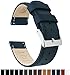 22mm Vintage Navy Blue - Barton Quick Release - Top Grain Leather Watch Band Strap