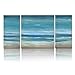 3Hdeko - Ocean Wall Art Abstract Beach Pictures Coastal Wall Decor Modern 3 Pieces Teal Blue Seascape Painting for Home Living Room Bedroom, Large Size Canvas Prints, Ready to Hang