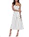 Mojessy Women's Strapless Stripe High Waist Wide Leg Long Pants Jumpsuits Rompers