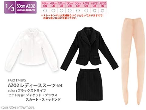 Amazon 48cm 50cm用 Azo2 レディーススーツセット ブラックストライプ ドール用 ドレス アクセサリー ホビー