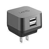 X2, 2Port USB Wall Charger, Rapid Charging [Smart IC Technology][3.4A] 2-Port Foldable Travel Wall Charger with Quick Charge -Grey (LABC-594-GR)