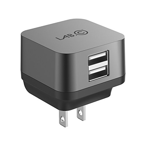 X2, 2Port USB Wall Charger, Rapid Charging [Smart IC Technology][3.4A] 2-Port Foldable Travel Wall Charger with Quick Charge -Grey (LABC-594-GR)