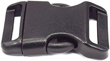 3/4" Contoured Plastic Side Release Buckles for Paracord Bracelets Black Multiple Quantity (100 pack)