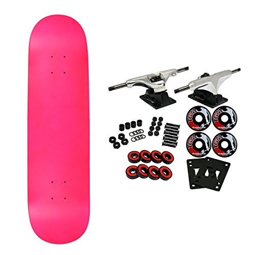 MOOSE Blank Skateboared Complete 7.75 NEON PINK - With Gript