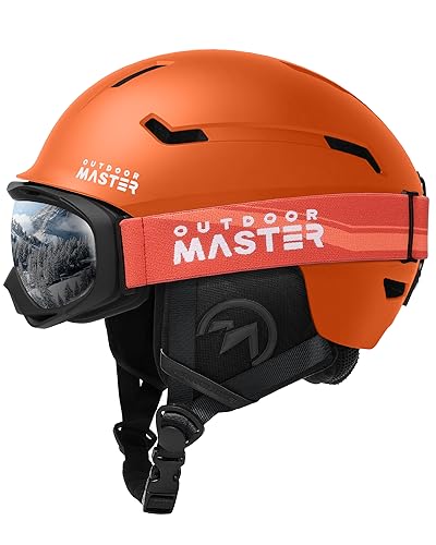 Outdoormaster Skihelm-Set, Snowboard-Helm Mit Brille Für Erwachsene - 12 Belüftungsöffnungen - Skihelme Für Männer, Frauen Und Jugendliche