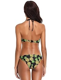 SHEKINI traje de baño de dos piezas con estampado floral tropical para dama