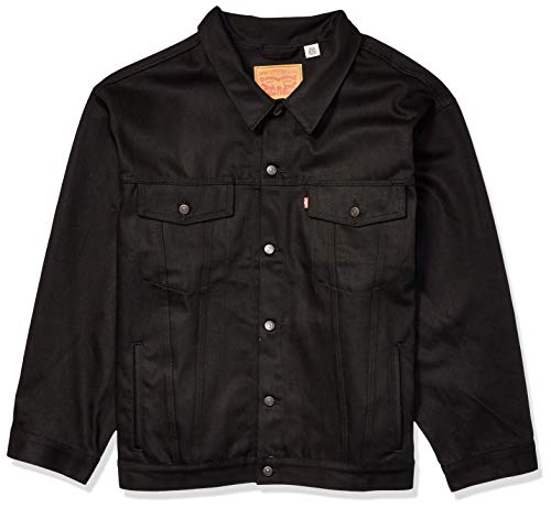 Levi's Men's Big & Tall Trucker Jacket, Polished Black, 5XL