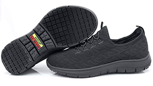 Laforst Jewel 3155 Womens Synthetic Mesh Upper Lace Up Slip Resistant Server Waitress Slip On Sneaker Black 6.5 - Thumbnail 3