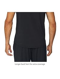 Baleaf de los hombres de secado rápido manga corta playera para correr Fitness, XL, Negro