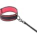 Bekinky Adjustable Leather Soft Neck Collar Choker Necklace with Chain Detachable Leash (Red)