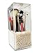 Makeup Brush Holder，Cosmetic Brush Organizer with Lid，Dustproof Makeup Brush Containers with Free Pearls