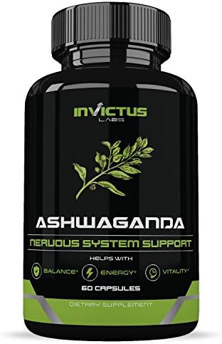 Organic Ashwagandha Capsules|Natural Dietary Supplement for Anxiety Relief, Energy &amp; More|With Black Pepper for Enhanced Absorption Potent 1300mg Daily Dosage|30 Day Supply by Invictus Labs
