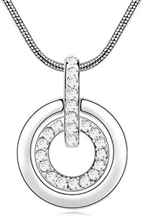1PCS New Fashion Infinity Necklace 2017 Double Circles Pendants Necklace Crystals from Chain