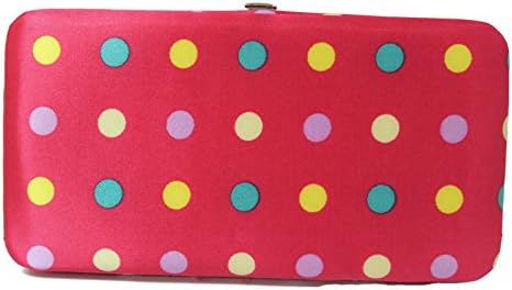 WOMEN FLAT OPERA WALLET CLUTCH BY DESIGNSK (Pink Multi-Color Polka Dot)