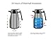 BESTEK Coffee Carafe Double Wall Vacuum Insulated Stainless Steel Thermal Carafe Heat Cold Retention Beverages Carafe For Coffee Milk Tea Fruit Juice With Lid Thermal Pitcher,50 Ounce