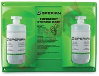 Honeywell Sperian Eyewash Wall Station Saline Solution, 32 oz Double