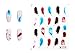 Beaute Galleria 5 Sheets Nail Art Water Slide Decals Transfer Stickers Feather Tips Decorations Acrylic UV Gel Polish (with Instructions)