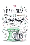 HAPPINESS IS homemade: A Gratitude Journal to Win Your Day Every Day, 6X9 inches, Hand Drawn Graphic by Blue Bird Books