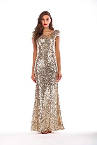 gold color casual dress Supernova Sequin Maxi Dress