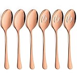 LIANYU 6-Piece Copper Serving Spoons, Copper