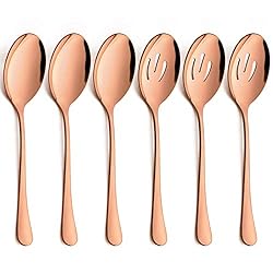 LIANYU 6-Piece Copper Serving Spoons, Copper