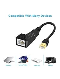 Ethernet Adapter, USB 2.0 to 10 100 Network RJ45 LAN Wired Adapter for Chromebook,Win10 8 8.1 7 Vista XP 2000, MAC OS10.6-10.14,Linux,Black