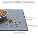 VIVAGLORY Dog Food Mat, Cat Dog Feeding Mat, Waterproof Non-Slip Food Grade Silicone Mat Placemat with Raised Edge, Anti-Messy Pet Bowl Mat for Food and Water, Grey, L(24