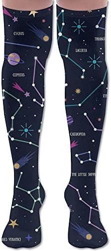 Star Map Knee High Compression Socks Casual Elasticity Nurses For Girls Soccer Socks