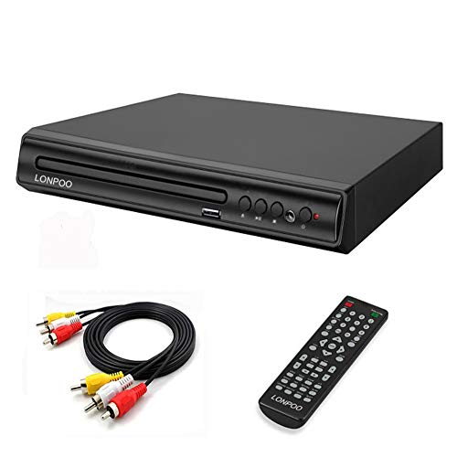 DVD Player for TV, LONPOO Basic Region Free DVD CD Player with Anti