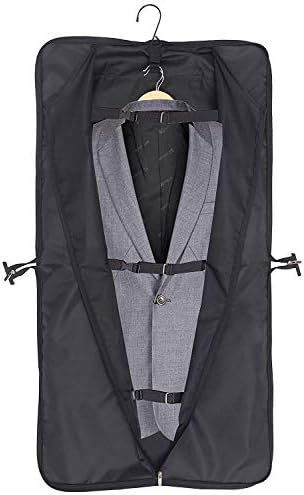 Kimbora 42" Garment Suit Bag for Travel Business Trips Luggage Carry On with Shoulder Strap (Black)