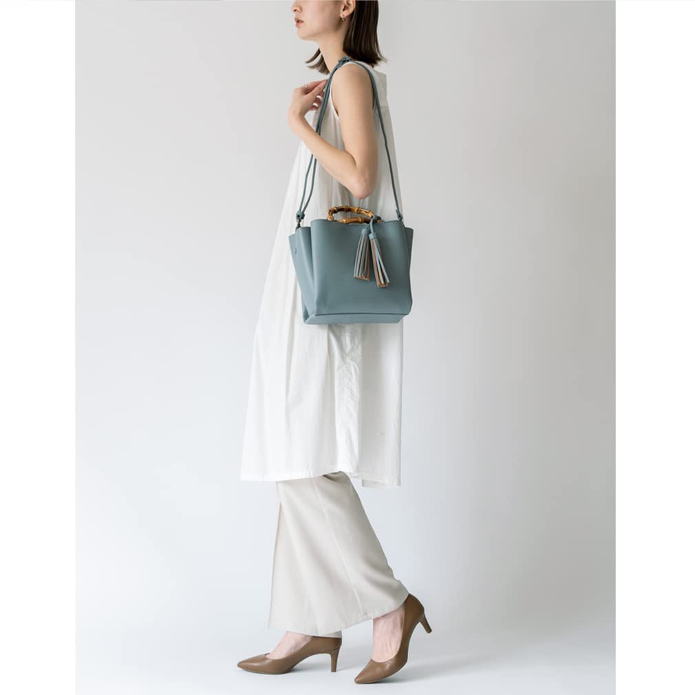 VITAFELICE Inb-90032p Women's 2-Way Mini Bag with Bamboo Handle