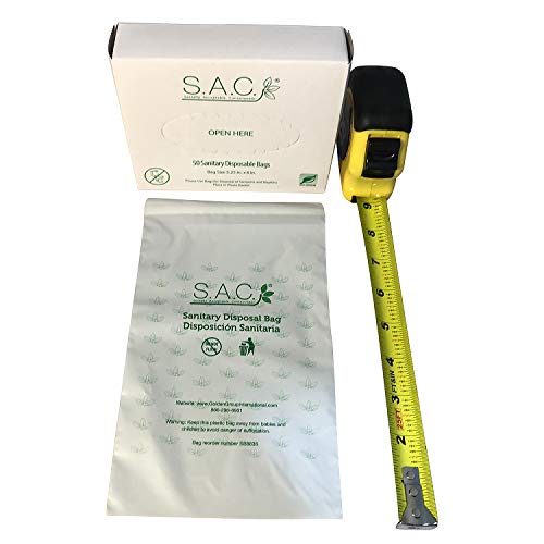 SB8836-24, case of 24 Boxes. 50 Bags per Box. Sanitary Napkin and Tampon Disposal Bags, self Sealing Courtesy Bags for The Sanitary, Discrete Disposal of Personal Care & Hygiene Products. - Thumbnail 2