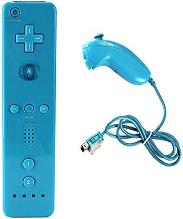 SREEGA Remote Controller And Nunchuck for Wii WiiU with Case Skin (Blue)
